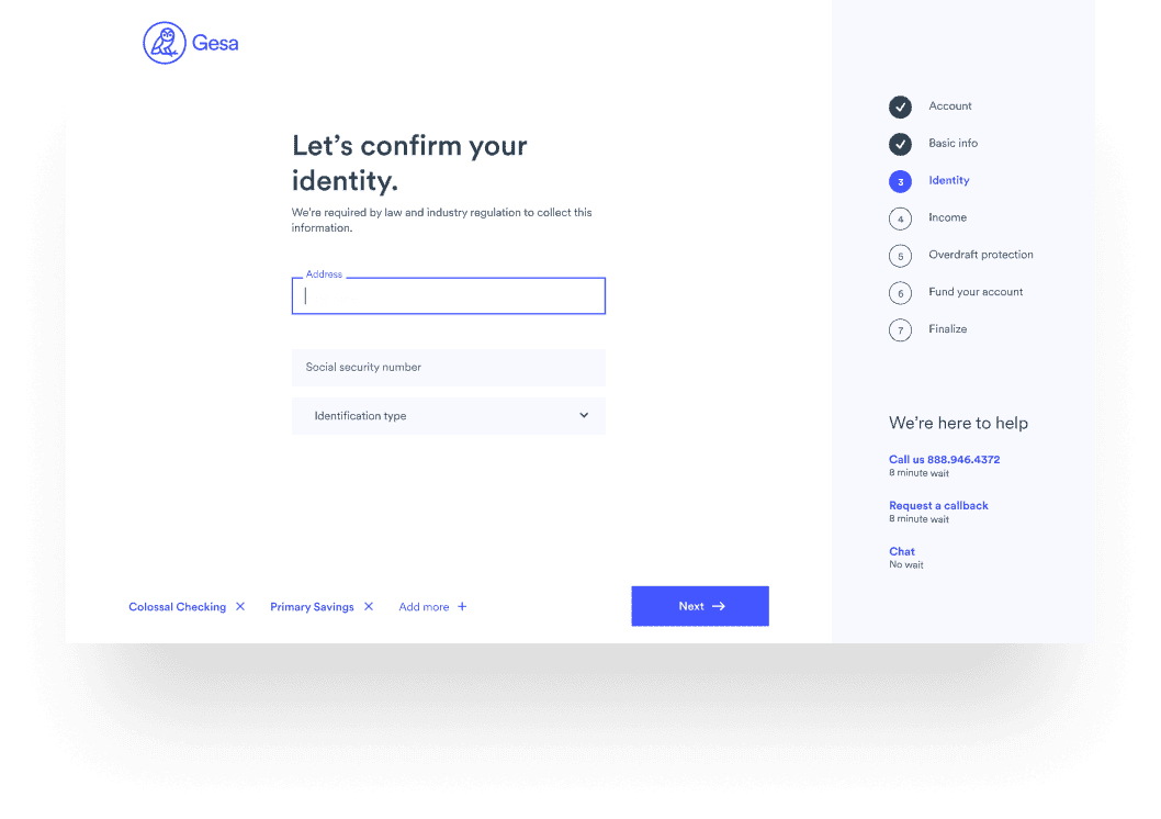 Confirm Identity Page