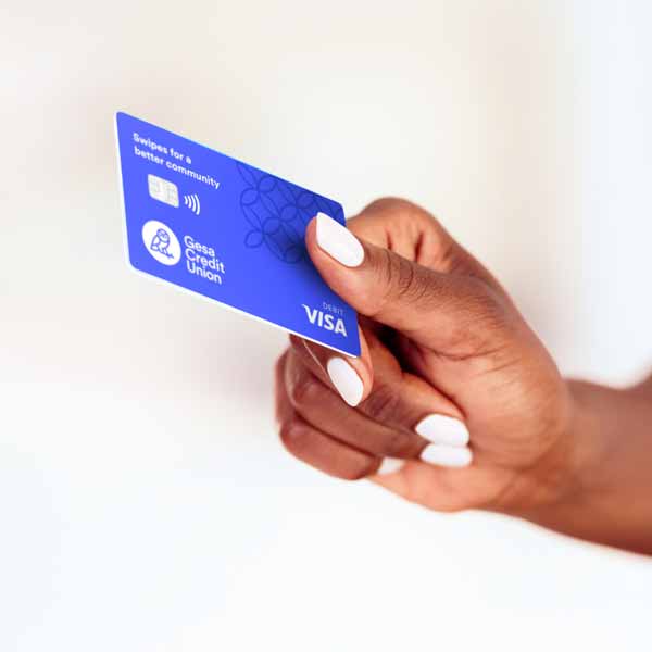 Hand holding Gesa Debit Card