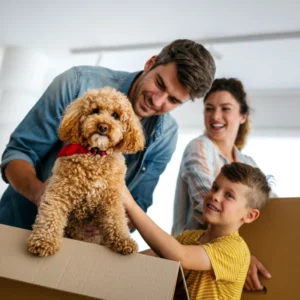 Family moving into a new home