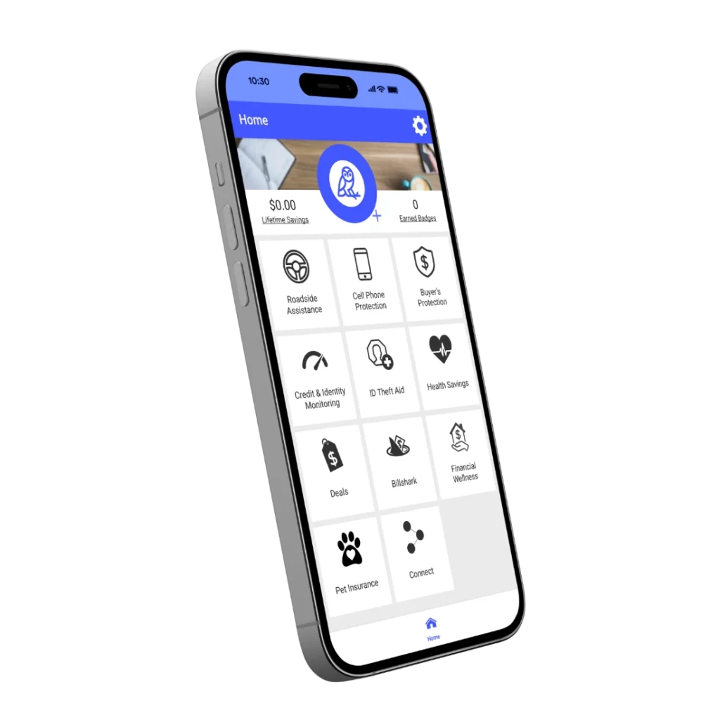 Smartphone showing EarnSmart Perks app screen with member perks